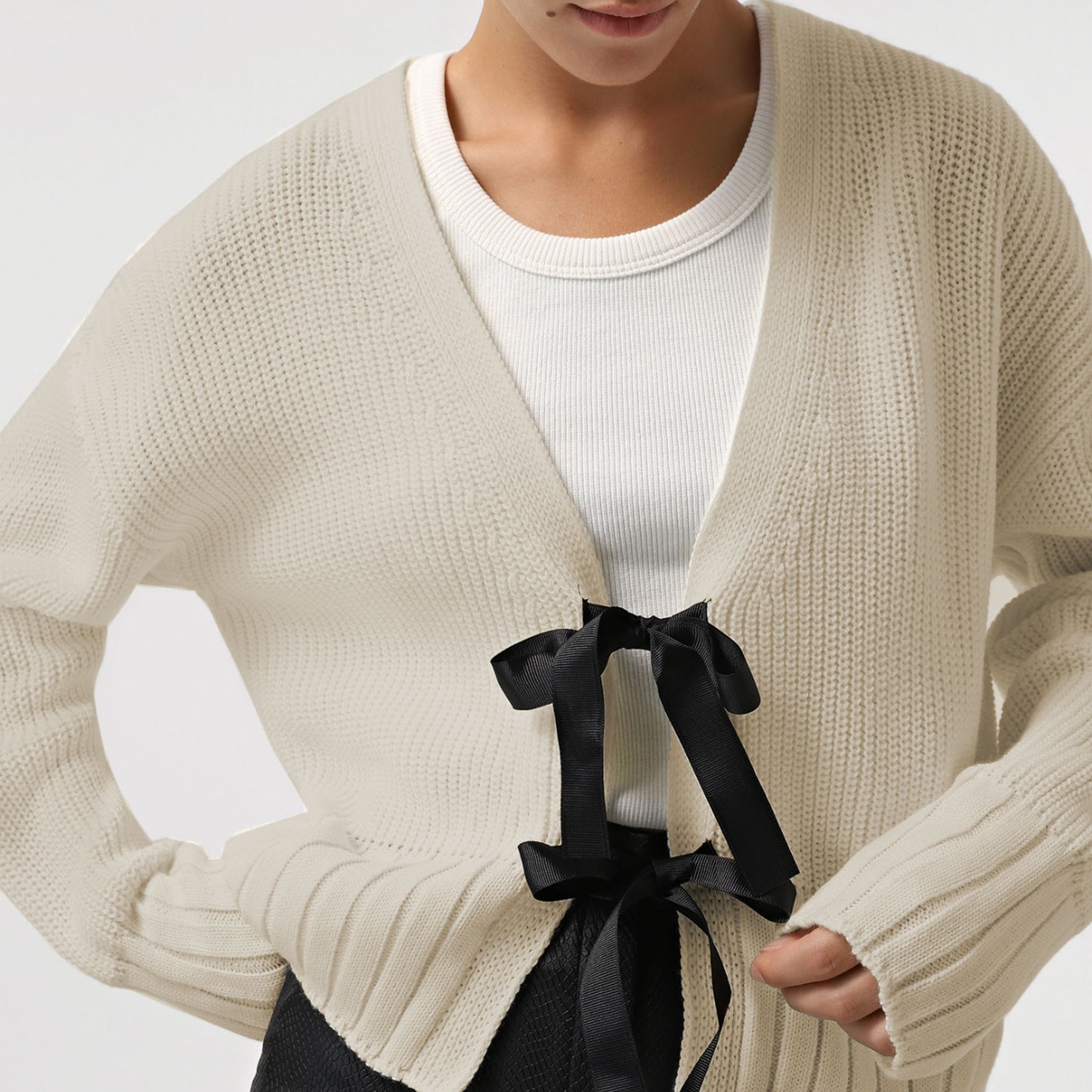 Women's French Bow Sweater Cardigan