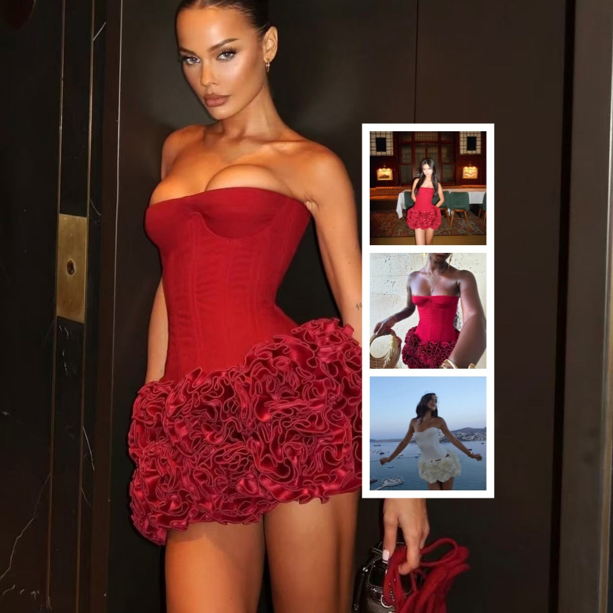 New Strap Adjustable Tube Top Short Skirt Strapless Ball Gown Mini