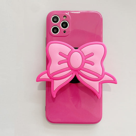 Pink Bow Personality Stand Phone Case