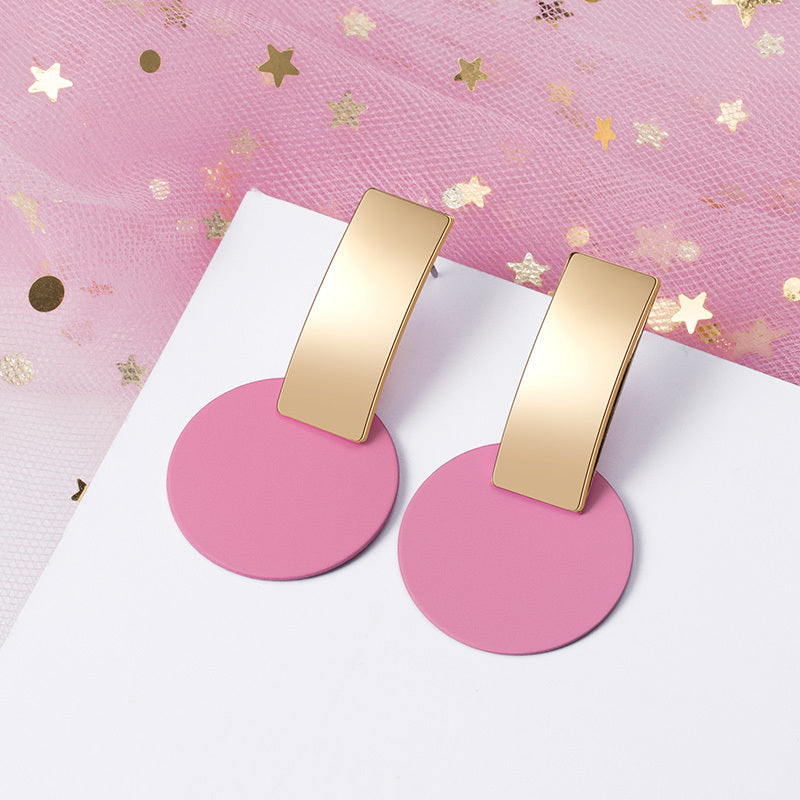 Pink Retro Fashion Sequin Earrings