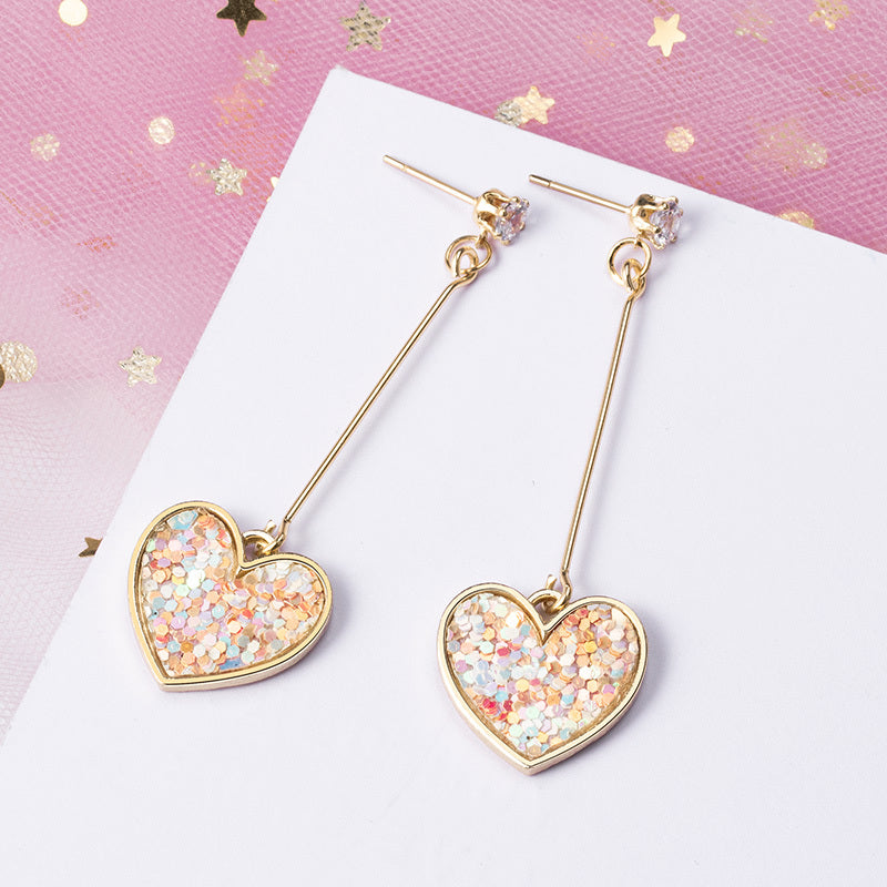 Pink Retro Fashion Sequin Earrings