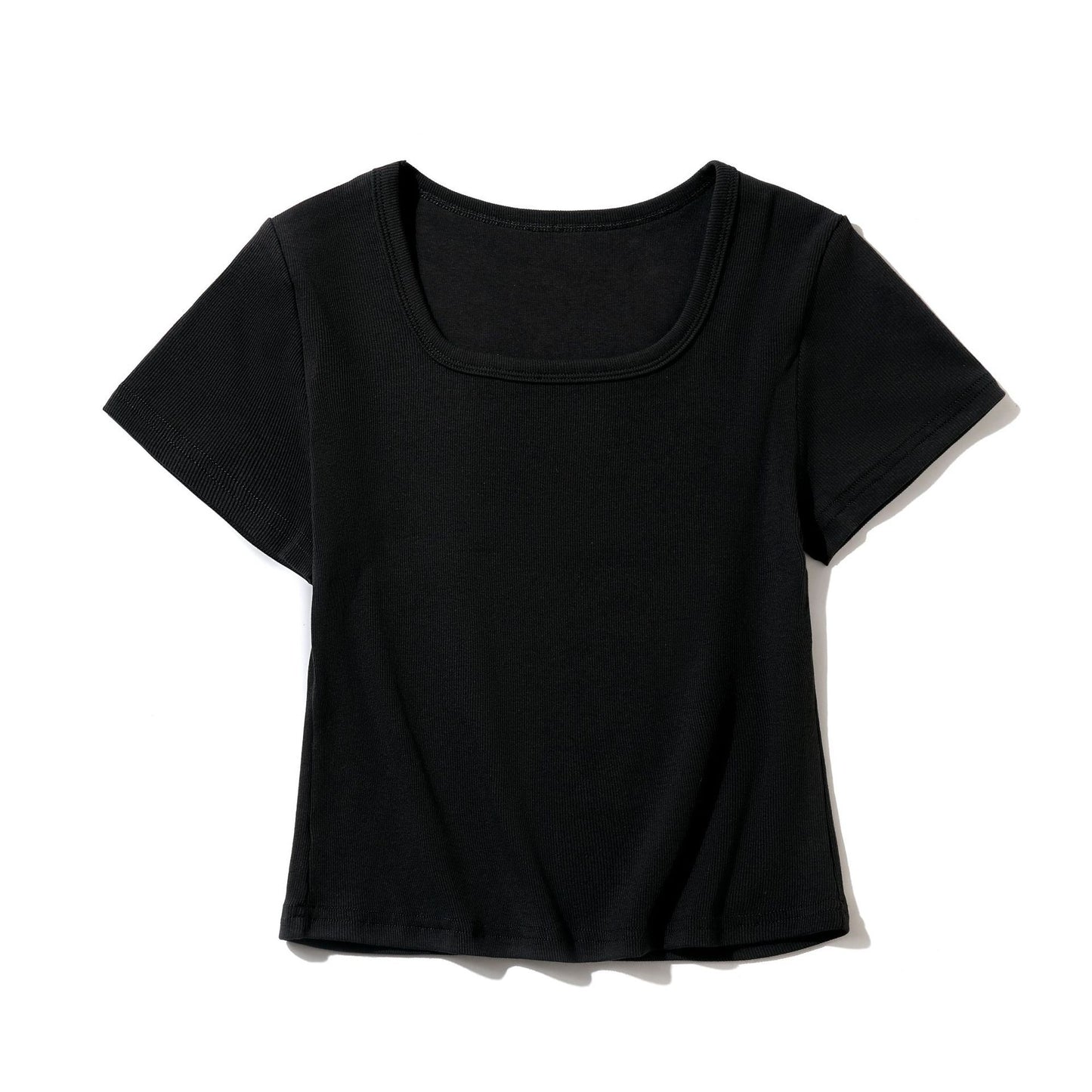 Women's American-style Square Collar Slimming Short-sleeved T-shirt