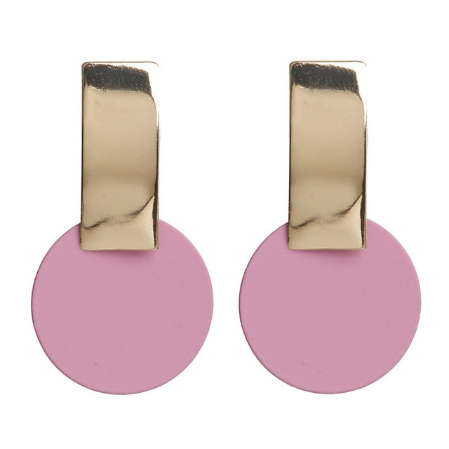 Pink Retro Fashion Sequin Earrings