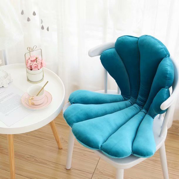 Luxurious Velvet Seal Shell Chair Cushion Unqiue Rose Seat Pillow Decor Girly Room Decorations