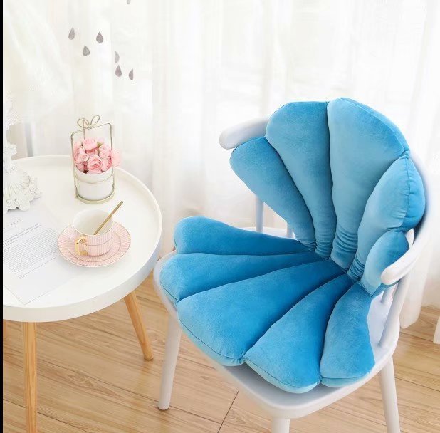 Luxurious Velvet Seal Shell Chair Cushion Unqiue Rose Seat Pillow Decor Girly Room Decorations