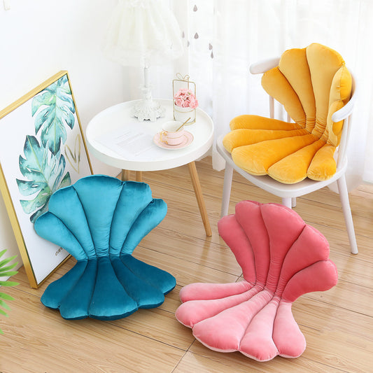 Luxurious Velvet Seal Shell Chair Cushion Unqiue Rose Seat Pillow Decor Girly Room Decorations