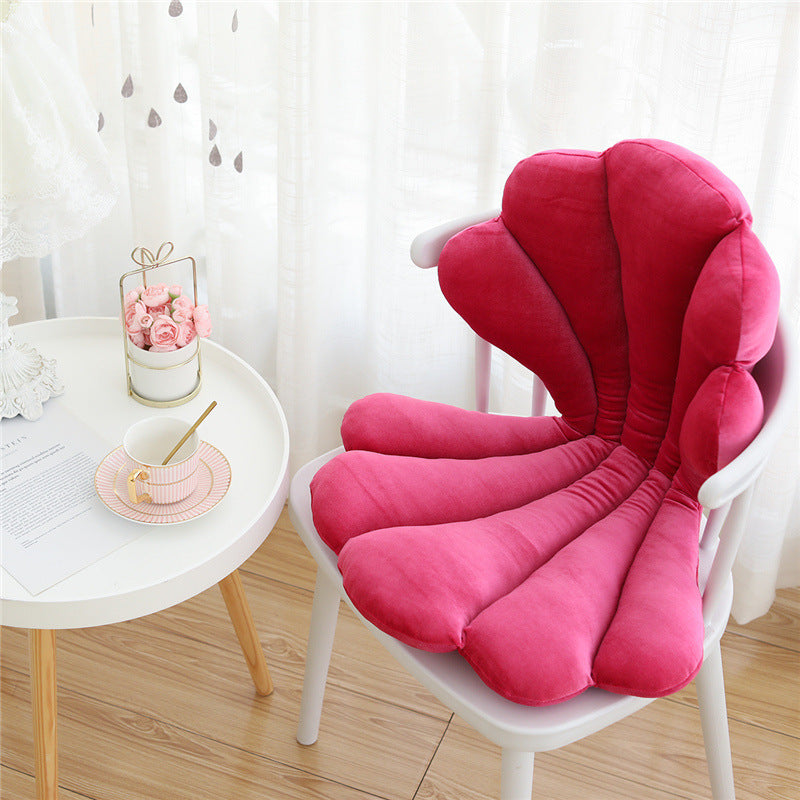 Luxurious Velvet Seal Shell Chair Cushion Unqiue Rose Seat Pillow Decor Girly Room Decorations