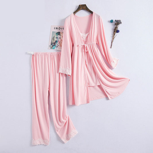 Maternity Clothes New Modal Confinement Clothes Spring And Autumn Pregnant Women Breastfeeding Pajamas Fashion Three-piece Suit