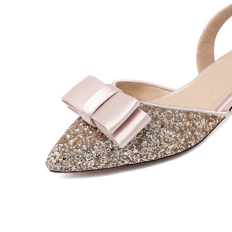 Sequined Diamond Bow Sandals Women