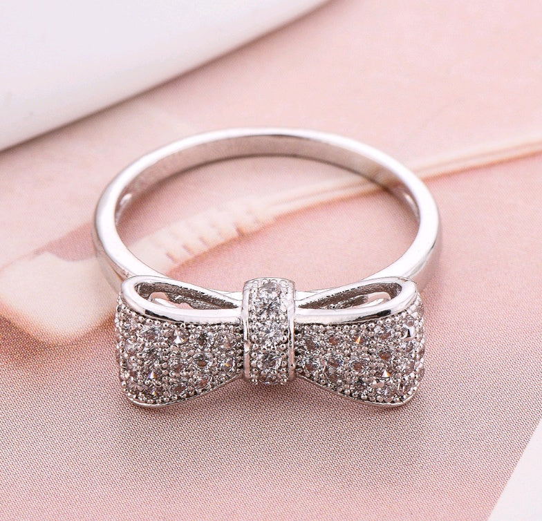 Zircon Female Jewelry Bow Ring