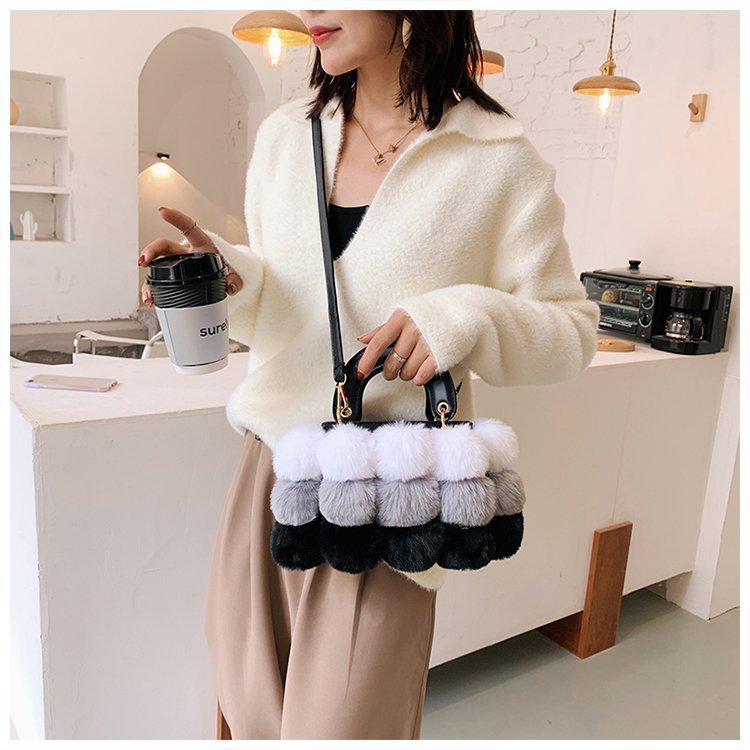 Plush Handbags Winter Plush Shoulder Bag Handbag Trend Messenger Bag