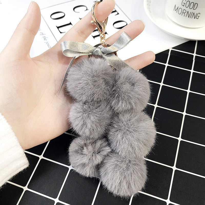 Fabric Bow Grape Keychain