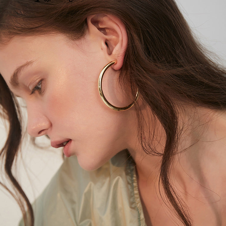 Gold Chunky Hoop Earrings