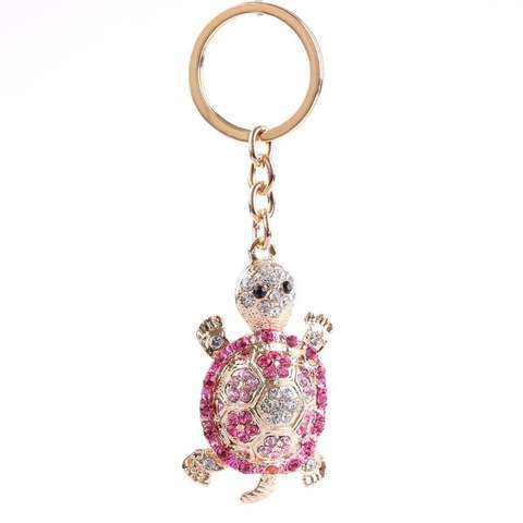 Novelty Rhinestone Tortoise Keychain