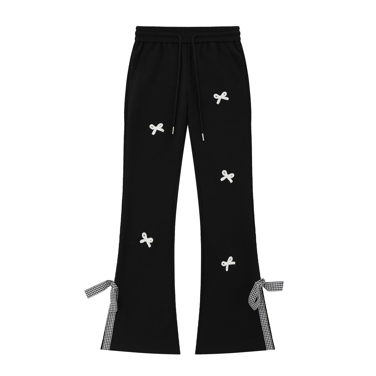 Women's Bow Embroidered Strap Sweatpants