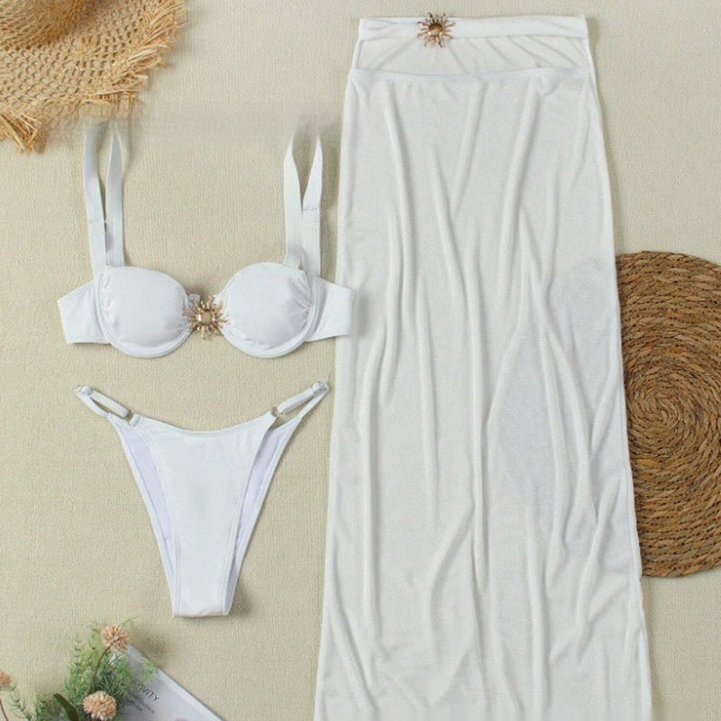 Three-piece Swimsuit Banded Bikini Split