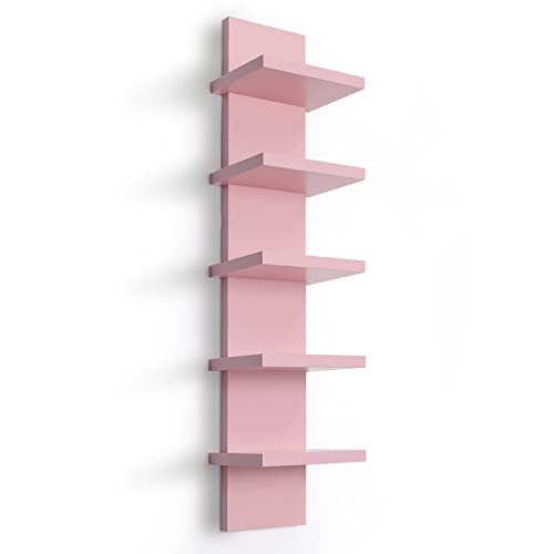 Vertical 5-Tier Wall Shelf Floating Storage Organizer for Bedroom & Living Room