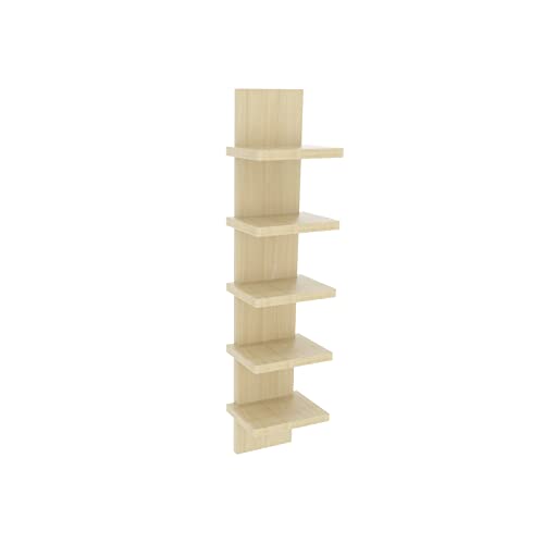 Vertical 5-Tier Wall Shelf Floating Storage Organizer for Bedroom & Living Room