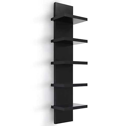 Vertical 5-Tier Wall Shelf Floating Storage Organizer for Bedroom & Living Room