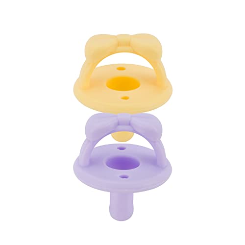 Silicone Pacifiers for Newborn - Sweetie Soother Pacifiers Feature Collapsible Handle & Two Air Holes for Added Safety