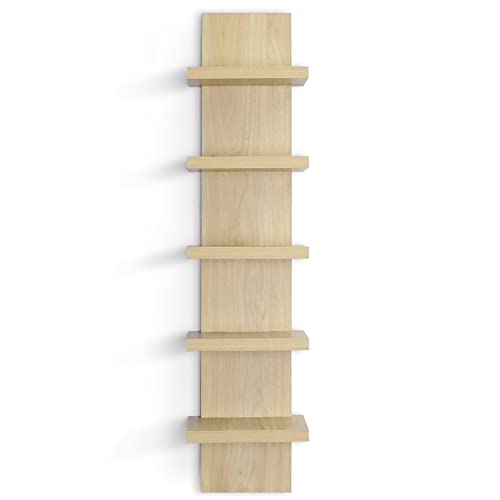 Vertical 5-Tier Wall Shelf Floating Storage Organizer for Bedroom & Living Room