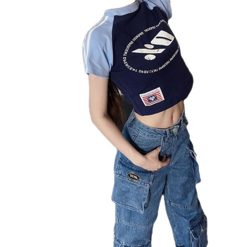 Retro Multi Pocket Overalls Jeans For Women