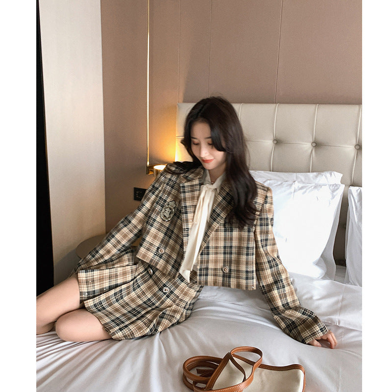 Half-length Skirt Short Skirt Two-piece College Style Suit Skirt