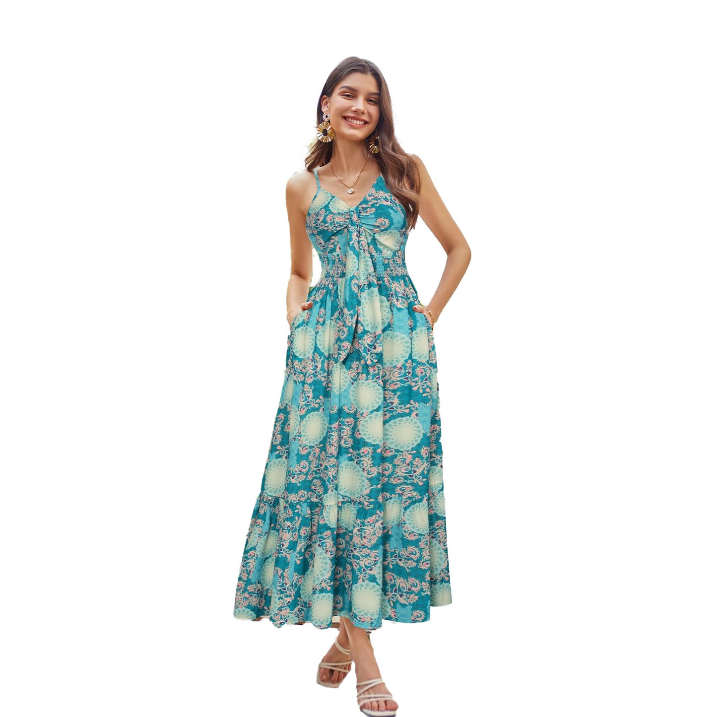 Slip Bohemian Printing Slip Dress