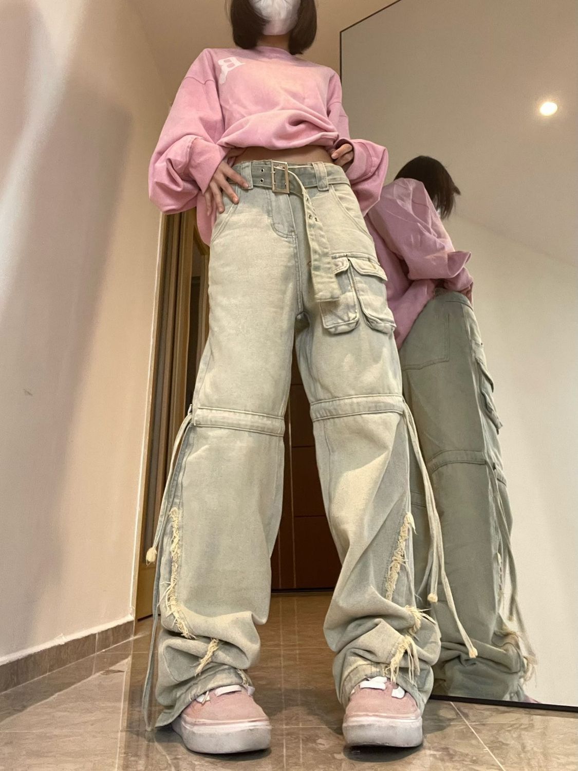 High-waisted Loose Work Jeans For Women