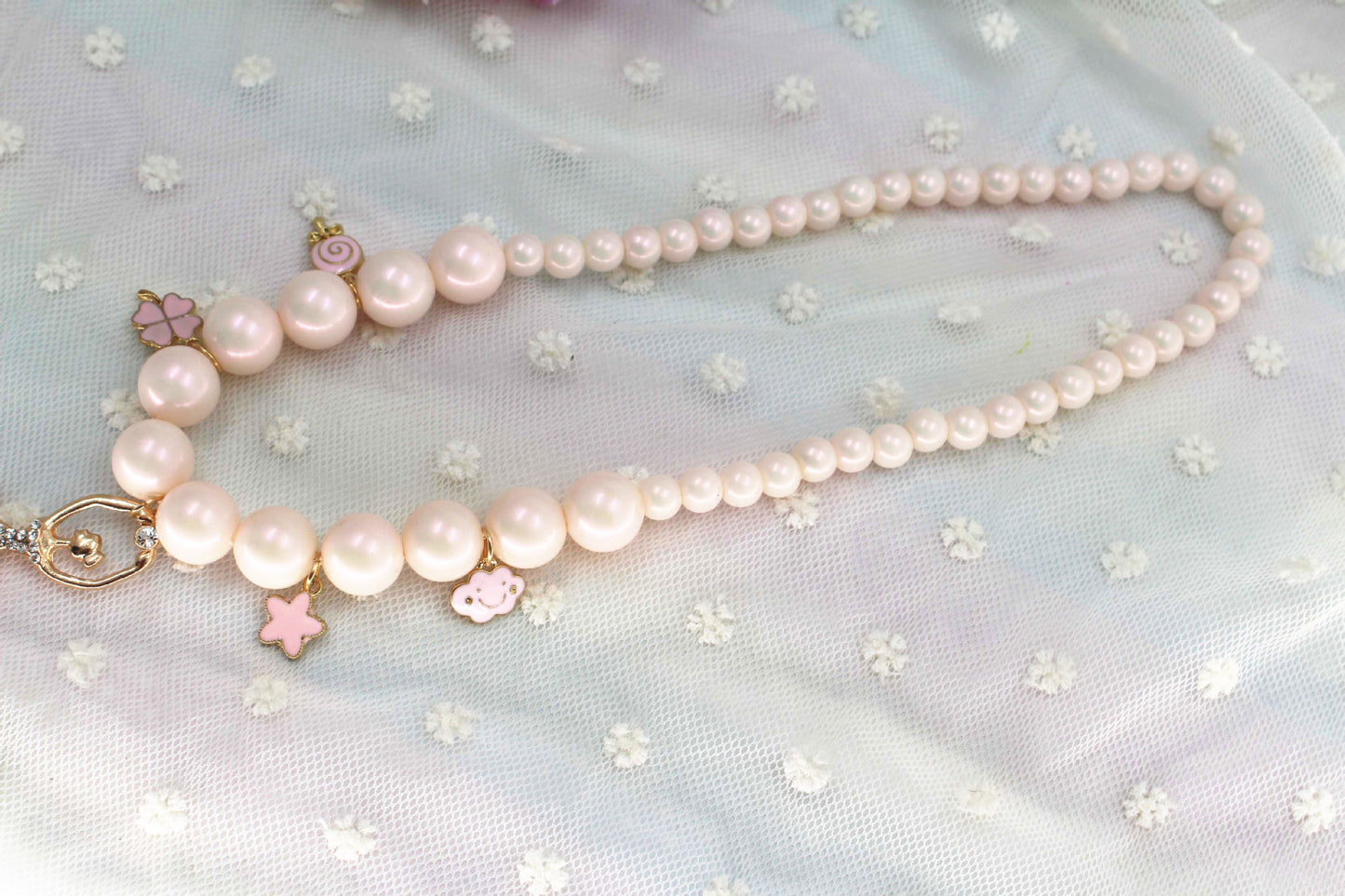 Pink Pearl Ballerina Necklace