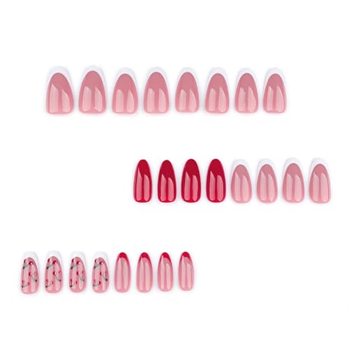 Press on Nails Ballerina Rhinestones Fake Nails Extra Long Stiletto Acrylic Nails Glossy Artificial Glue on Nails for Women