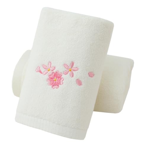 Embroidered Floral Pattern 100% Cotton Absorbent Soft Decorative Towel for Bathroom