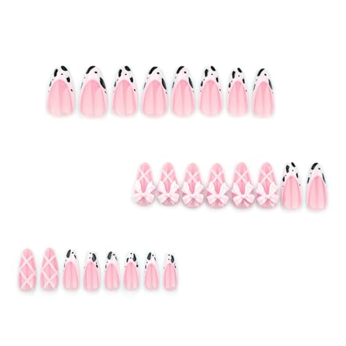 Press on Nails Ballerina Rhinestones Fake Nails Extra Long Stiletto Acrylic Nails Glossy Artificial Glue on Nails for Women