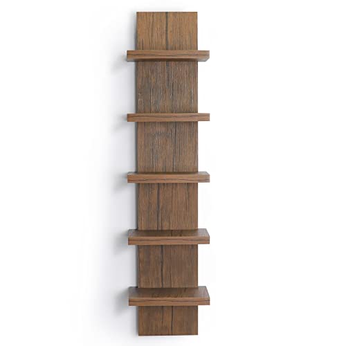 Vertical 5-Tier Wall Shelf Floating Storage Organizer for Bedroom & Living Room