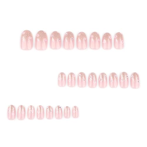 Press on Nails Ballerina Rhinestones Fake Nails Extra Long Stiletto Acrylic Nails Glossy Artificial Glue on Nails for Women