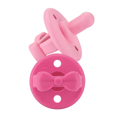 Silicone Pacifiers for Newborn - Sweetie Soother Pacifiers Feature Collapsible Handle & Two Air Holes for Added Safety