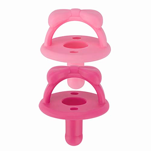 Silicone Pacifiers for Newborn - Sweetie Soother Pacifiers Feature Collapsible Handle & Two Air Holes for Added Safety