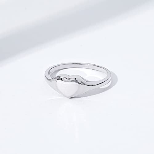 Plated 14K Sterling Silver Round Signet Ring