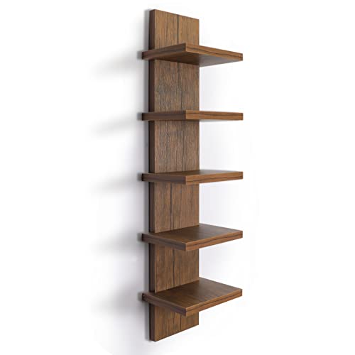 Vertical 5-Tier Wall Shelf Floating Storage Organizer for Bedroom & Living Room