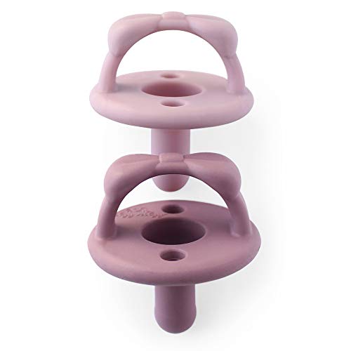 Silicone Pacifiers for Newborn - Sweetie Soother Pacifiers Feature Collapsible Handle & Two Air Holes for Added Safety