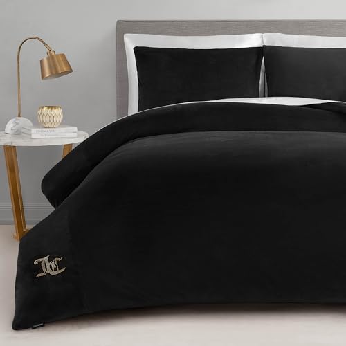 Juicy Couture Solid Velour 3-Piece King Comforter Set – Luxurious Bedding Ensemble