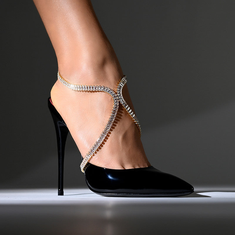 Shiny Zircon High Heels Anklet Catwalk Jewelry