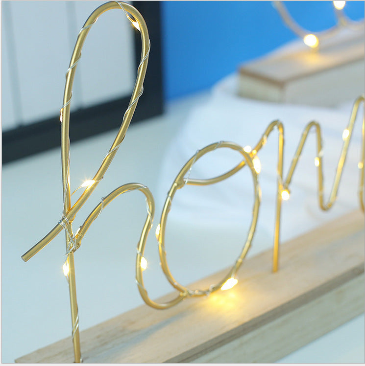 Letter Winding Letter Romantic Home Night Light Decoration