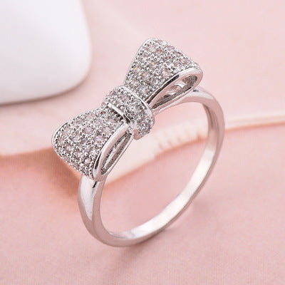 Zircon Female Jewelry Bow Ring