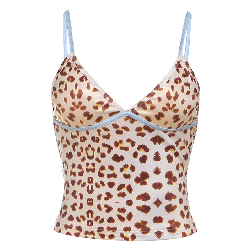 Women's Backless Leopard Print Slim Fit