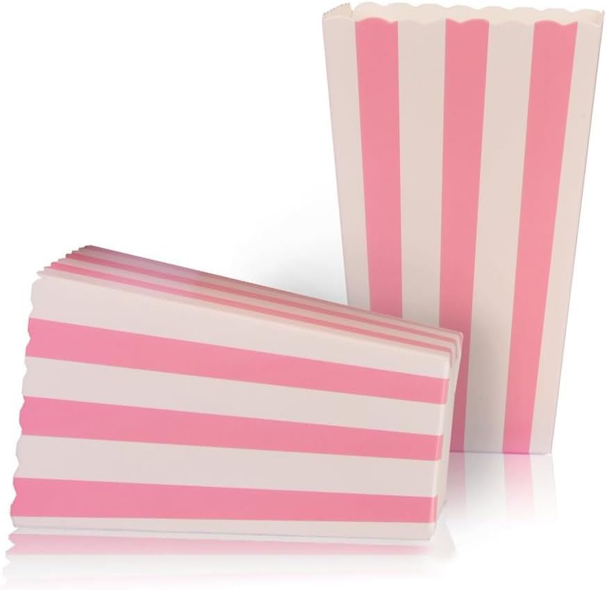 Striped Paper Popcorn Boxes for Party