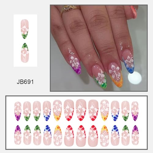 Press on Nails Ballerina Rhinestones Fake Nails Extra Long Stiletto Acrylic Nails Glossy Artificial Glue on Nails for Women