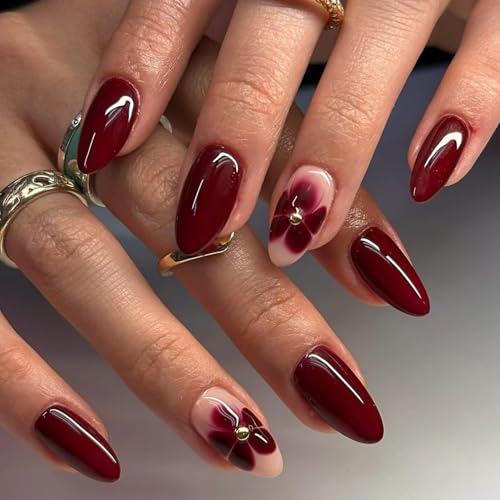 Press on Nails Ballerina Rhinestones Fake Nails Extra Long Stiletto Acrylic Nails Glossy Artificial Glue on Nails for Women