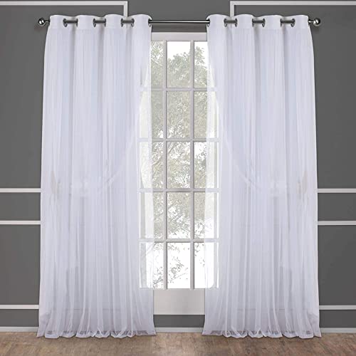 Exclusive Home Catarina Layered Solid Room Darkening Blackout and Sheer Grommet Curtain Panel