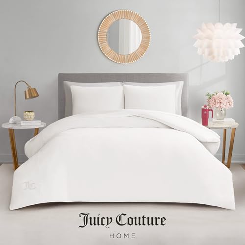 Juicy Couture Solid Velour 3-Piece King Comforter Set – Luxurious Bedding Ensemble